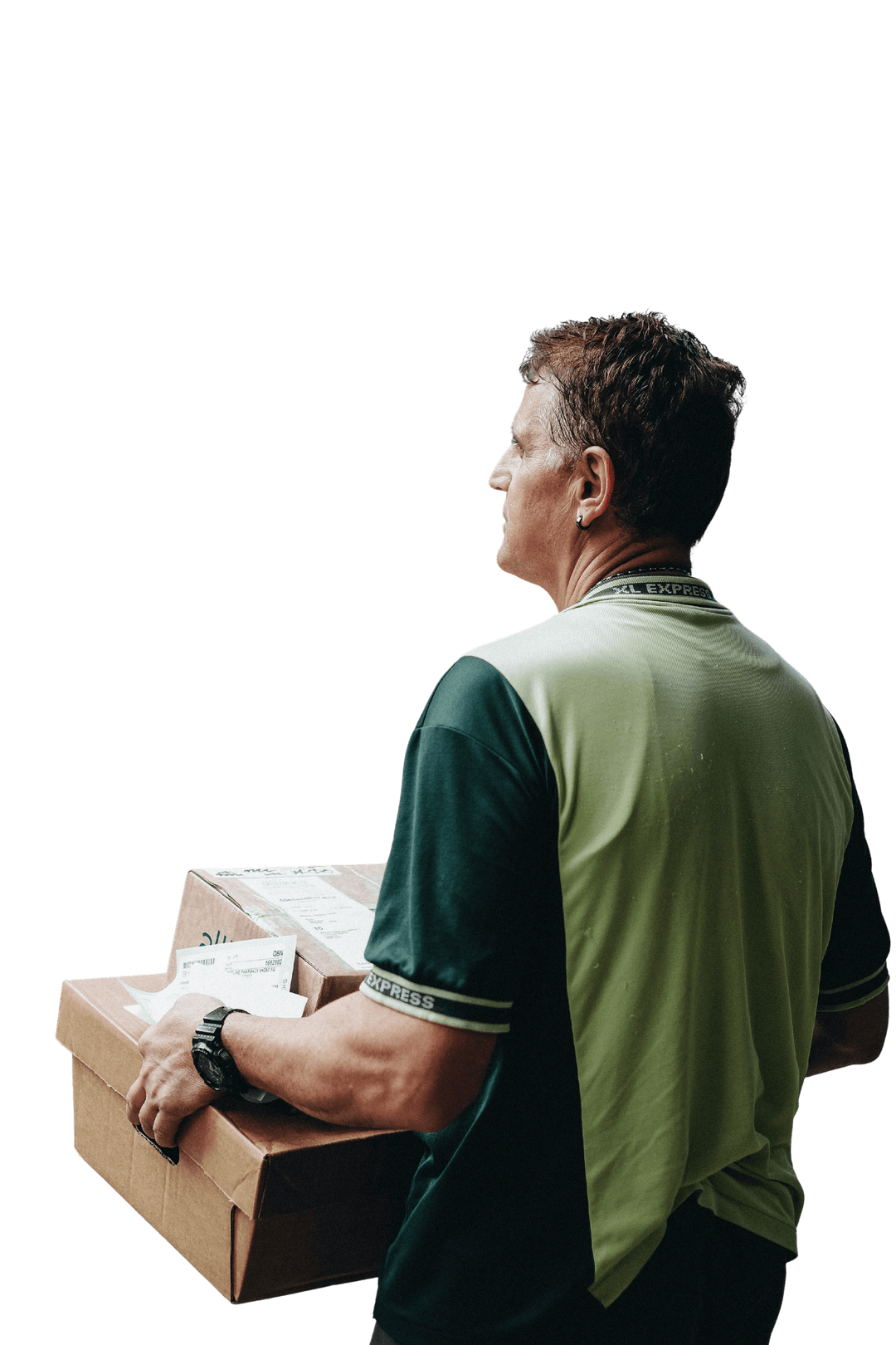 Delivery person with a package